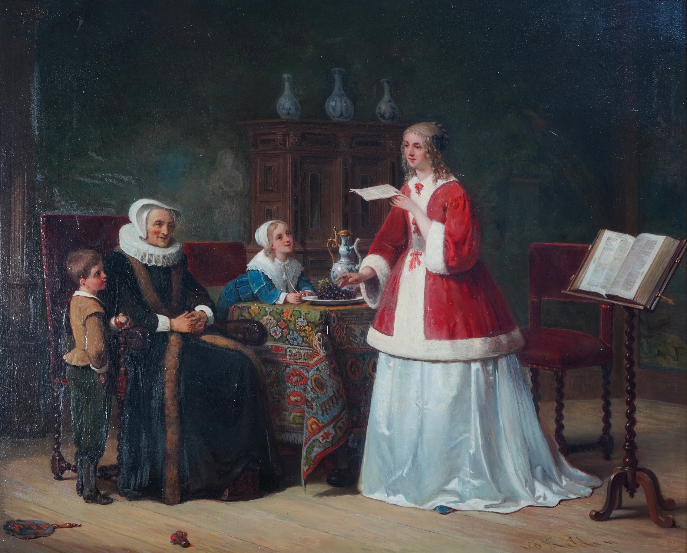 David van der Kellen III, Dutch 1827-1895, 'The Family Letter'